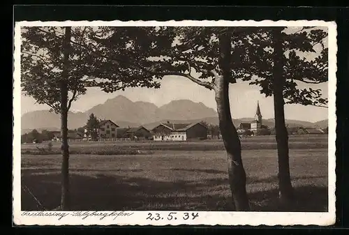 AK Freilassing-Salzburghofen, Ortsansicht aus der Ferne