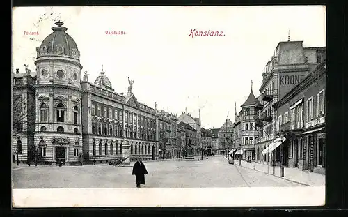 AK Konstanz, Postamt, Marktstätte