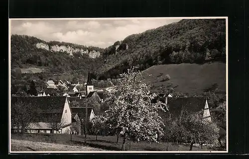 AK Gutenberg, Ortsansicht im Frühling