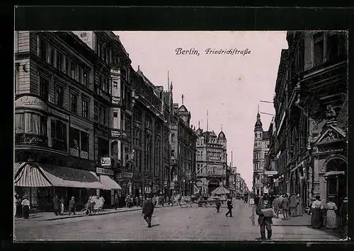 AK Berlin, Geschäfte in der Friedrichstrasse