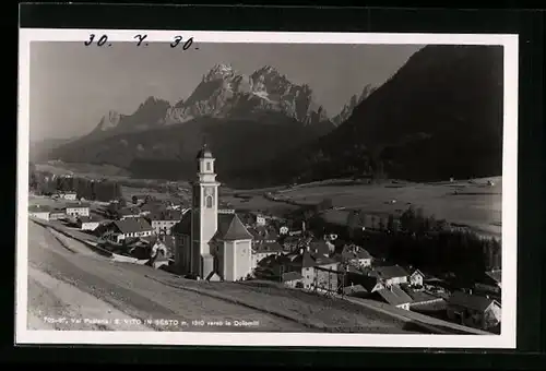 AK S. Vito in Sesto, Ortsansicht aus der Vogelschau