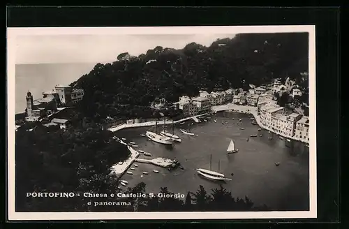 AK Portofino, Chiesa e Castello S. Giorgio e panorama