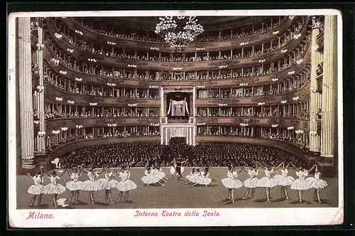 AK Mailand, Teatro della Scala, Innenansicht des Theaters