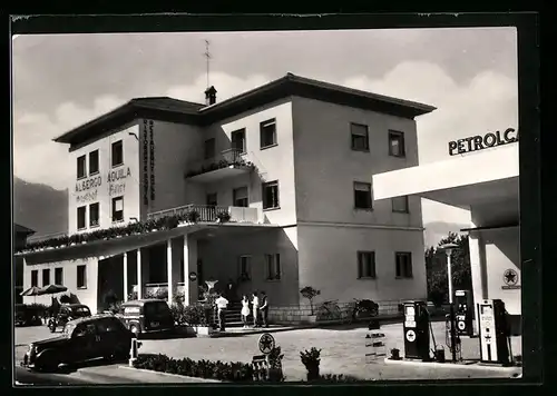 AK Neumarkt /Bozen, Hotel Restaurant Adler Laag, Inh.: Nicolodi Domenico, Tankstelle