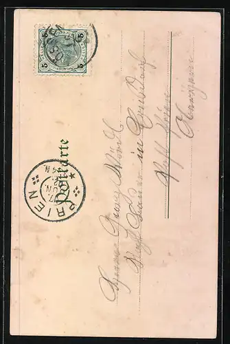 Künstler-AK Klobenstein, Sicht auf die idyllisch gelegene Kirche