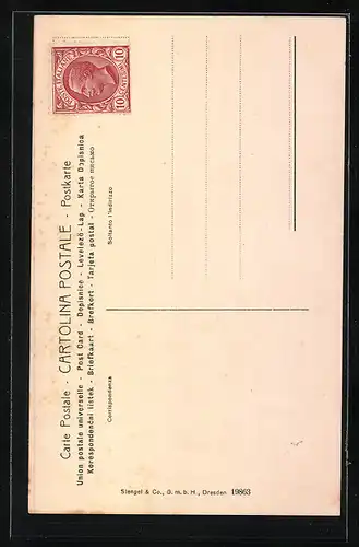 Künstler-AK Napoli, Pallonetto S. Lucia, Strassenleben