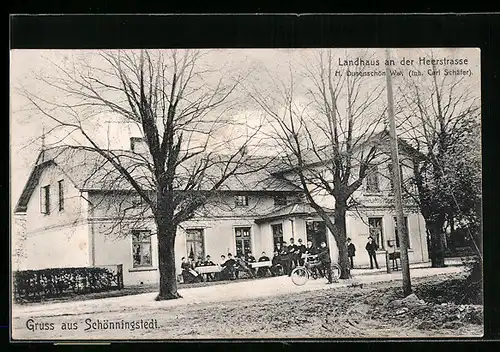 AK Schönningstedt, Pension Landhaus an der Heerstrasse von H. Dusenschön Witwe