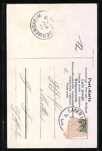 Künstler-Mondschein-AK Lager Lechfeld, Wasserwerk, JKasernen, Kriegerdenkmal, Barackenlager