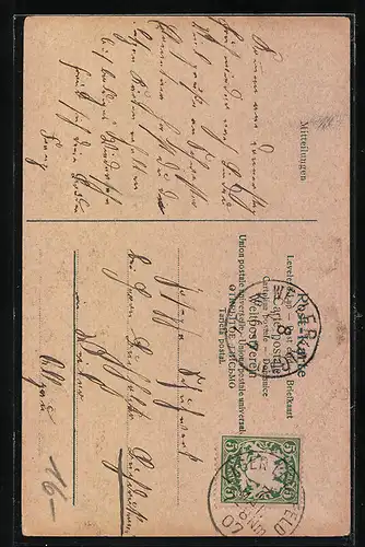 Lithographie Lager Lechfeld, Gesamtansicht aus der Vogelschau, Neue Kaserne, Wasserturm, Wappen