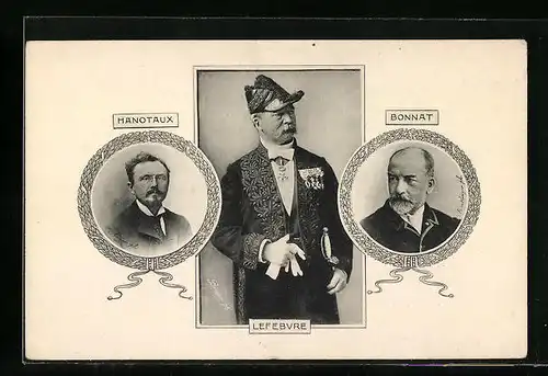 AK Hanotaux, Lefebvre und Bonnat, die Dichter im Portrait