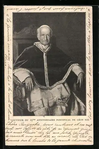 AK Portrait von Papst Leo XIII., 25me Anniversaire Pontifical
