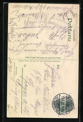 Lithographie Turnvater Jahn, Turner mit Fahne, Eichenlaub