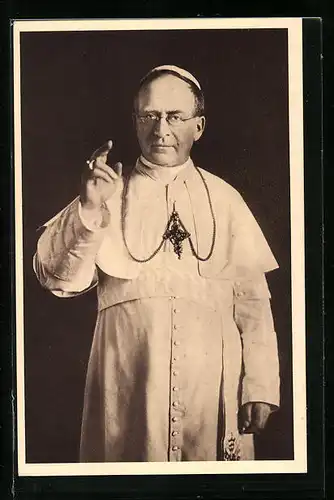 AK Rom, Papst Pius XI. mit segnender Hand