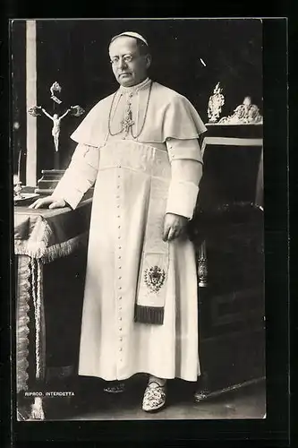 AK Papst Pius XI. in weisser Kutte