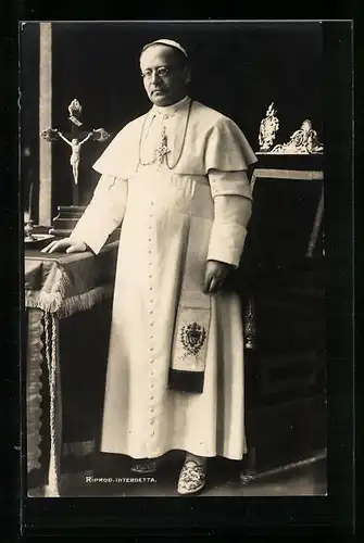 AK Papst Pius XI. in weisser Kutte