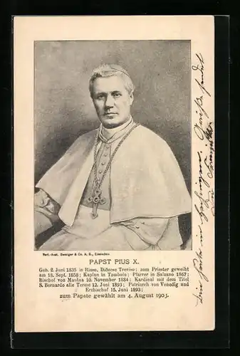 AK Papst Pius X. in vollem Ornat
