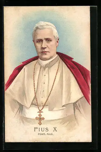 Künstler-AK Portrait Papst Pius X.