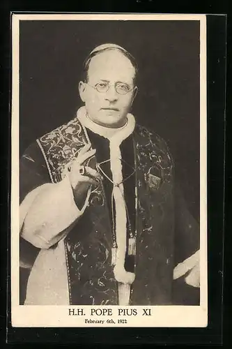 AK H.H. Pope Pius XI, February 6th, 1922