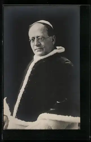 AK Portrait von Papst Pius XI. mit Brille