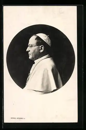AK Portrait von Papst Pius XI. mit Brille