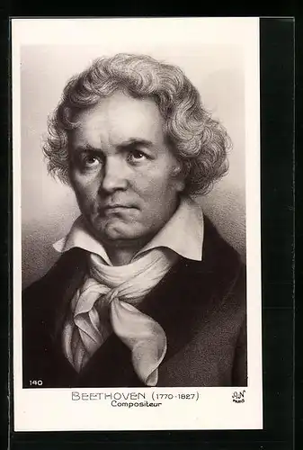 Künstler-AK Komponist Beethoven mit Halstuch