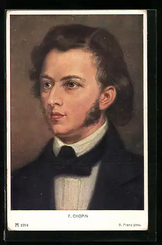 AK F. Chopin, Kopfportrait