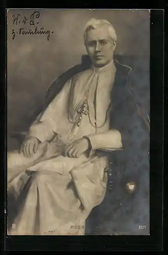 AK Papst Pius X. auf dem heiligen Stuhl