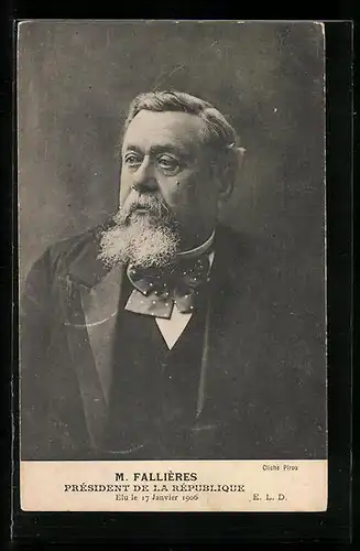 AK Französischer Präsident M. Fallières
