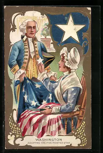 Präge-AK Washington adopting the Five Pointed Star, Präsident der USA