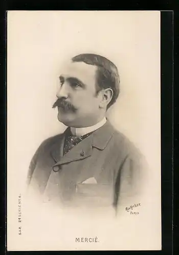 AK Portrait von Antonin Mercié mit Schnauzbart