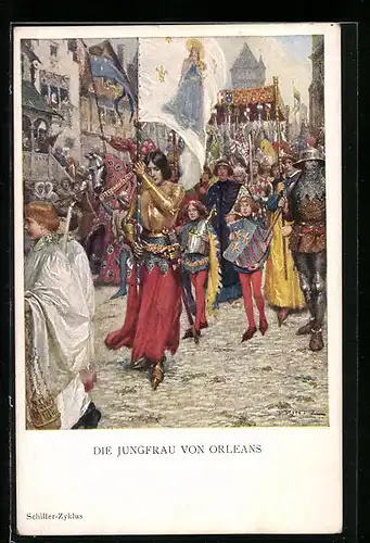 Künstler-AK M. Munk Nr. 1113: Szene aus Schillers Die Jungfrau von Orleans