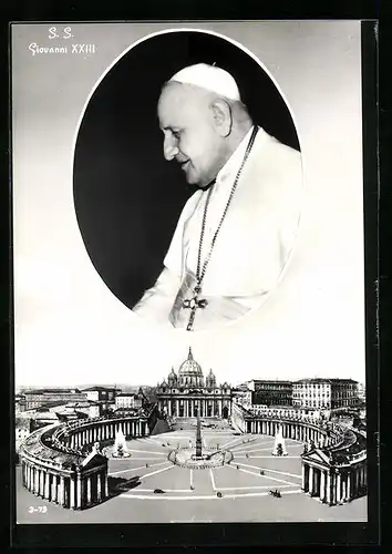 AK Papst Johannes XXIII., Kirche mit Denkmal