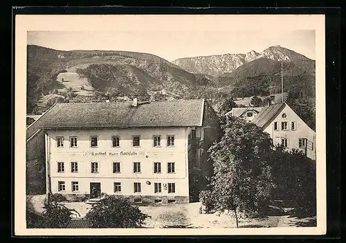 AK Bergen, Gasthof Zum Hochfelln, Alpenpanorama