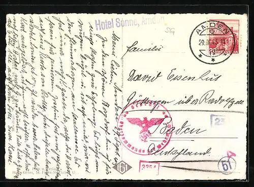 AK Amden, Ortsansicht mit Leistkamm