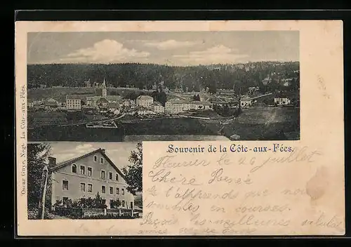 AK Cote-aux-Fées, Blick auf ein Haus, Ortsansicht