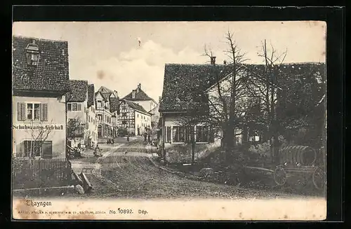 AK Thayngen, Strassenpartie mit Schuhwaren-Geschäft