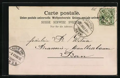 AK Kirchberg, Ortsansicht im Winter