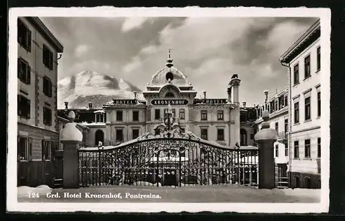AK Pontresina, Grand Hotel Kronenhof im Winter