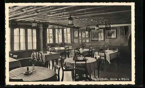 AK Stein a. Rhein, Hotel Sonne, Scheffelstube, Innenansicht