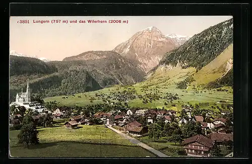 AK Lungern, Totalansicht mit Wilerhorn