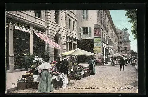 AK Genève, Marché aux Fleurs, Place du Molard