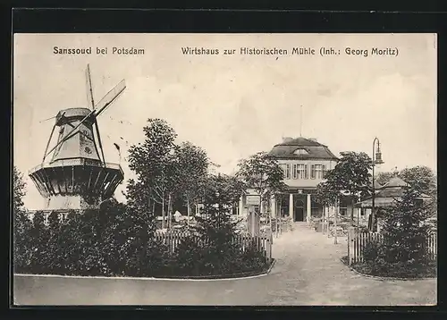 AK Sanssouci b. Potsdam, Gasthaus zur Historischen Mühle von Georg Moritz