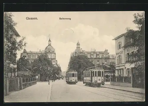 AK Giessen, Strassenbahnen im Seltersweg