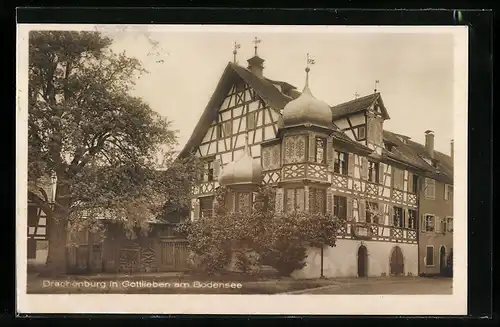 AK Gottlieben am Bodensee, Partie an der Drachenburg