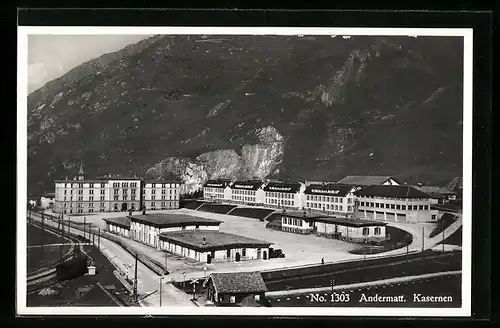 AK Andermatt, Kasernen aus der Vogelschau