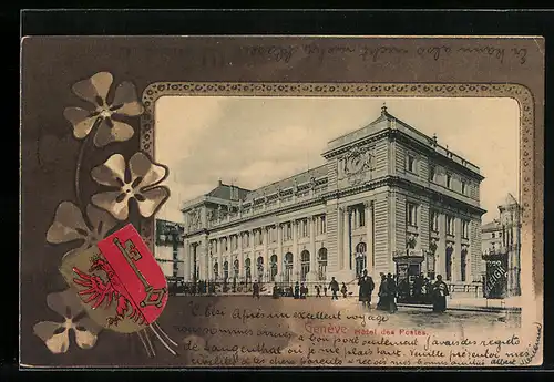 AK Genève, Hotel des Postes, Wappen