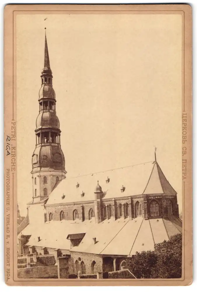 Fotografie E. v. Eggert, Riga, Ansicht Riga, Rückseite Autograph Georg Schweinfurth (Russ.-Baltischer Afrikaforscher) 0