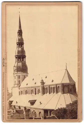 Fotografie E. v. Eggert, Riga, Ansicht Riga, Rückseite Autograph Georg Schweinfurth (Russ.-Baltischer Afrikaforscher)