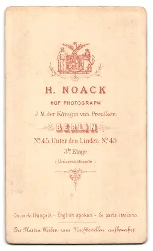 Fotografie H. Noack, Berlin, Unter den Linden 45, Bürgerlicher Herr mit grauem Vollbart