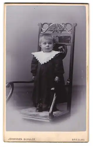Fotografie Johannes Schulze, Breslau, Matthiasplatz 13, Kleines Kind im Kleid